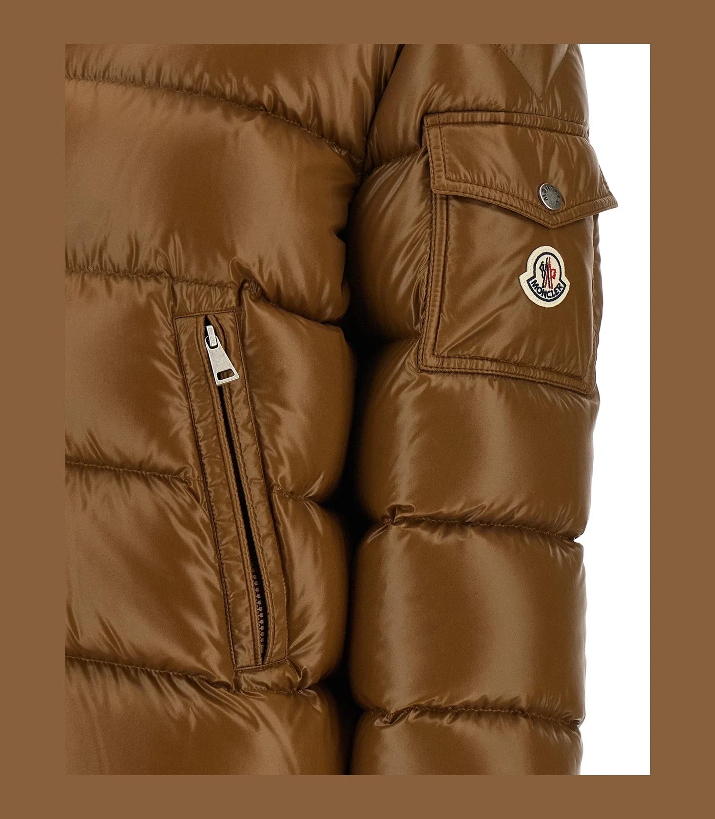 Moncler Puffer Jacket in brown, Polyamide — view 6