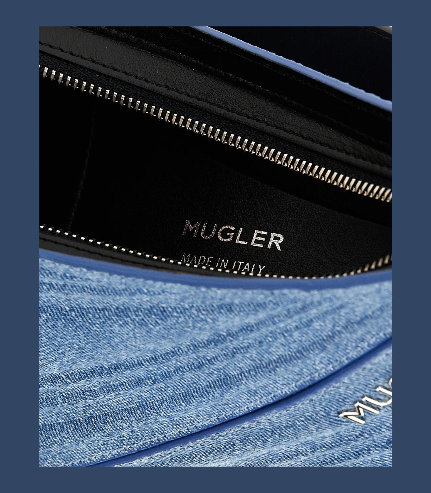 Mugler Shoulder Bag in blue, Calfskin Leather — view 4