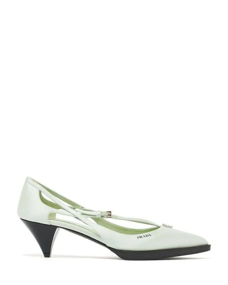 Prada Silk Mid Heel Pumps 