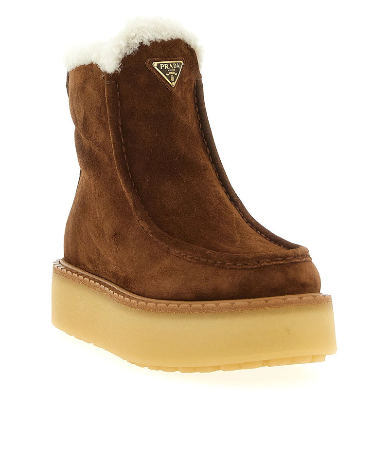 Prada Ankle Boots in brown, Calfskin Leather — view 2