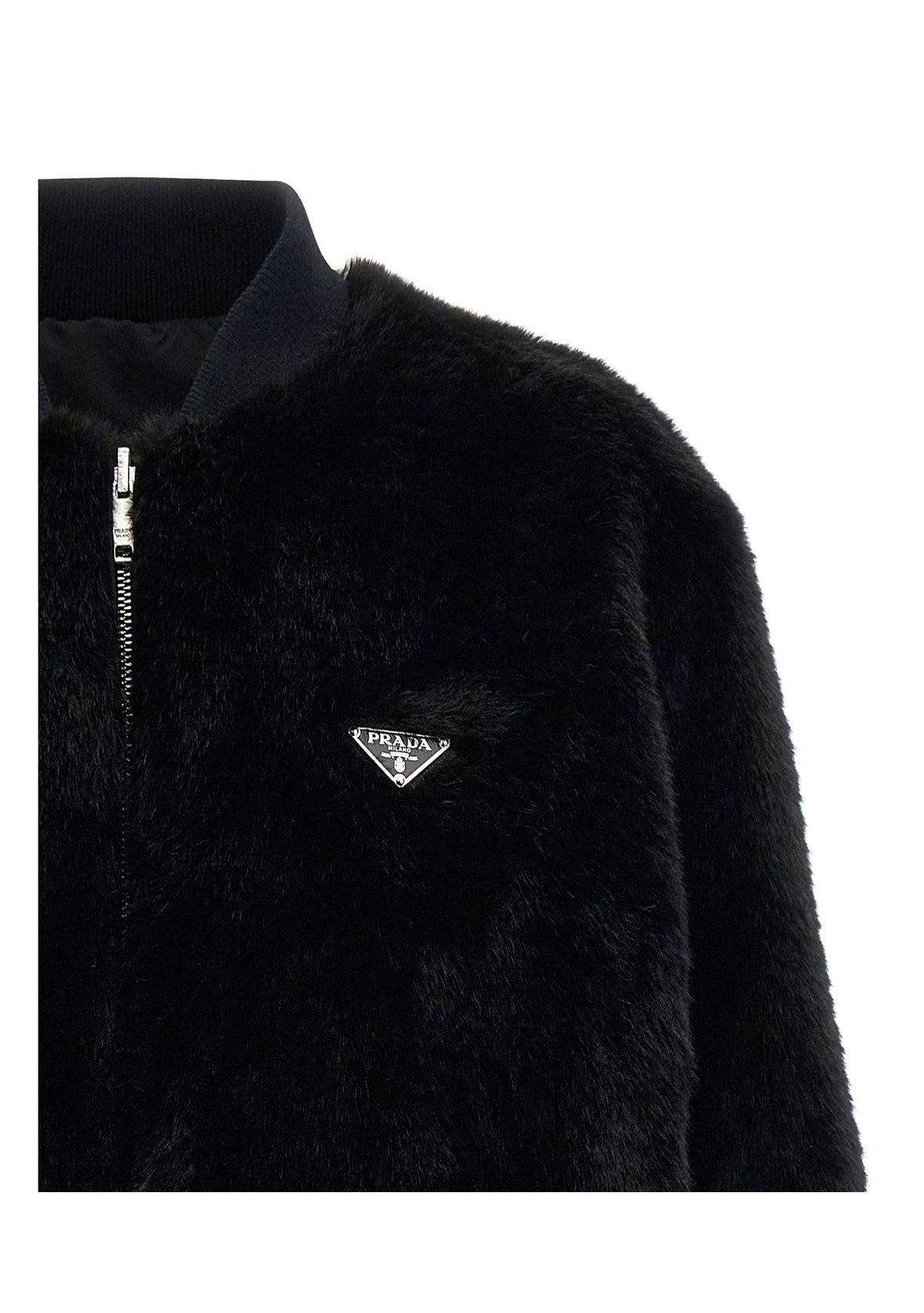 Prada Bomber Jacket in black, Recycled Polyamide — view 4