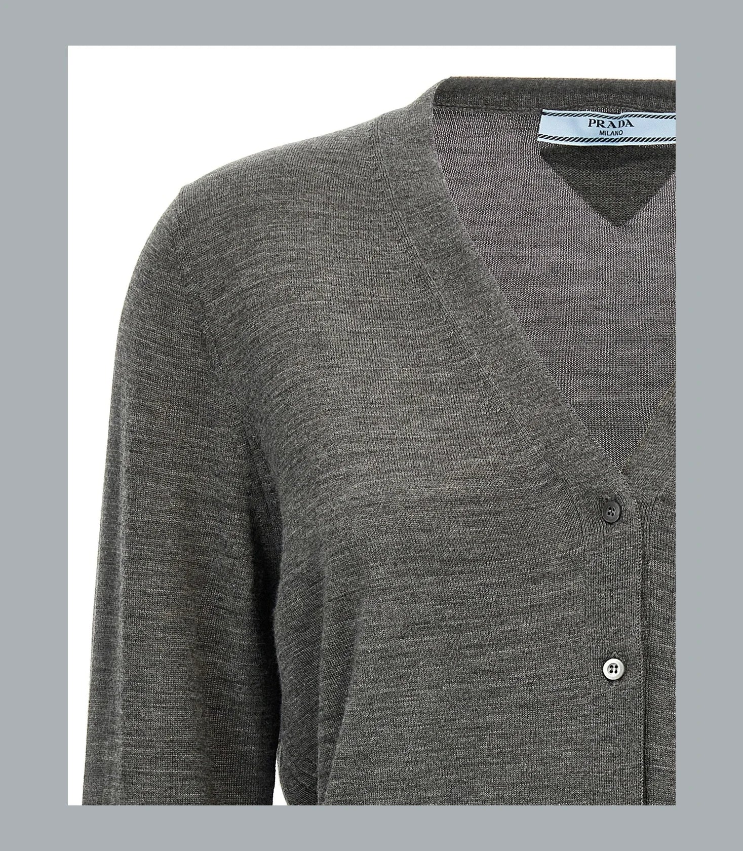 Prada Cardigan in gray, Virgin Wool — view 3