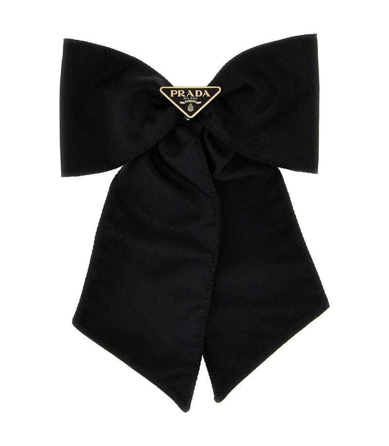 Prada Hair Bows & Bow Clip in black, Brass