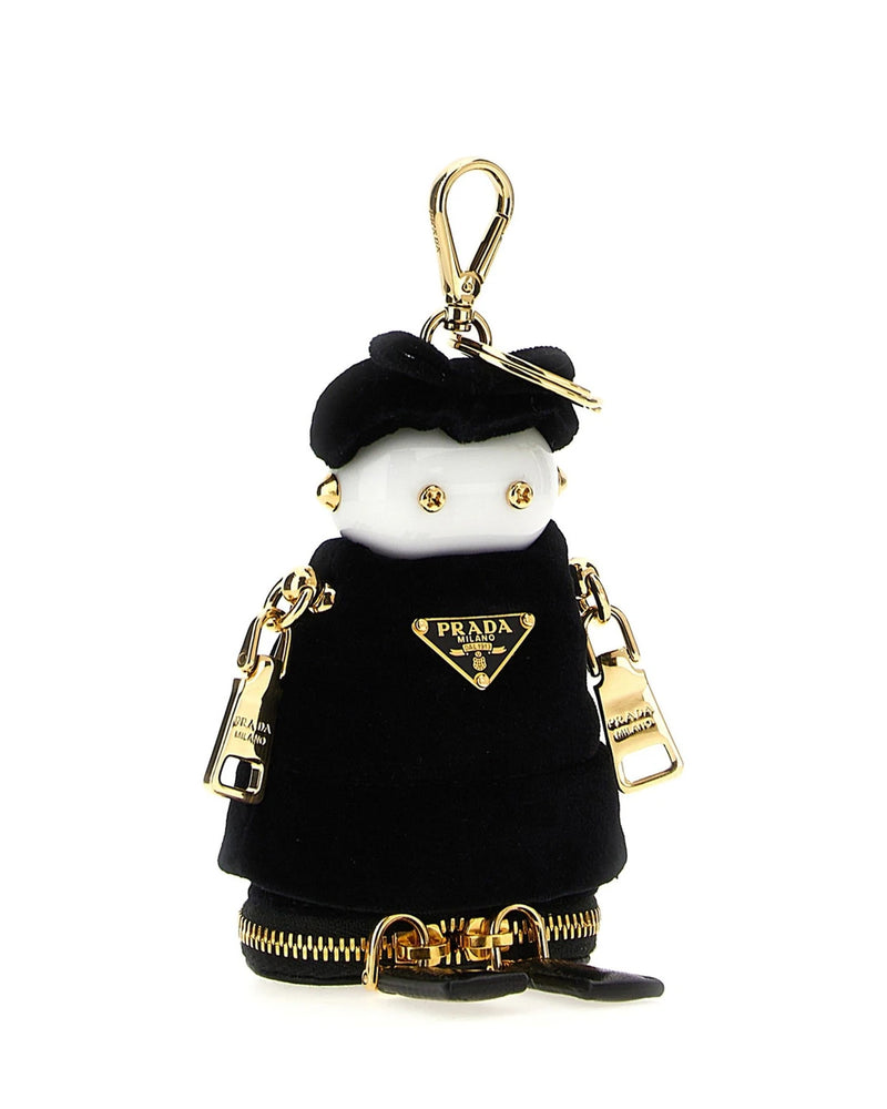 Prada Keychain in black, Steel — view 3