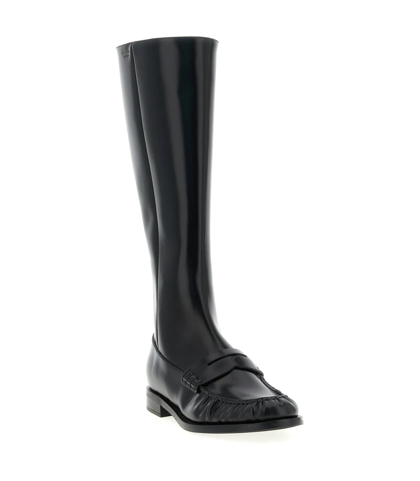 Prada Knee High Boots in black, Calfskin Leather — view 2