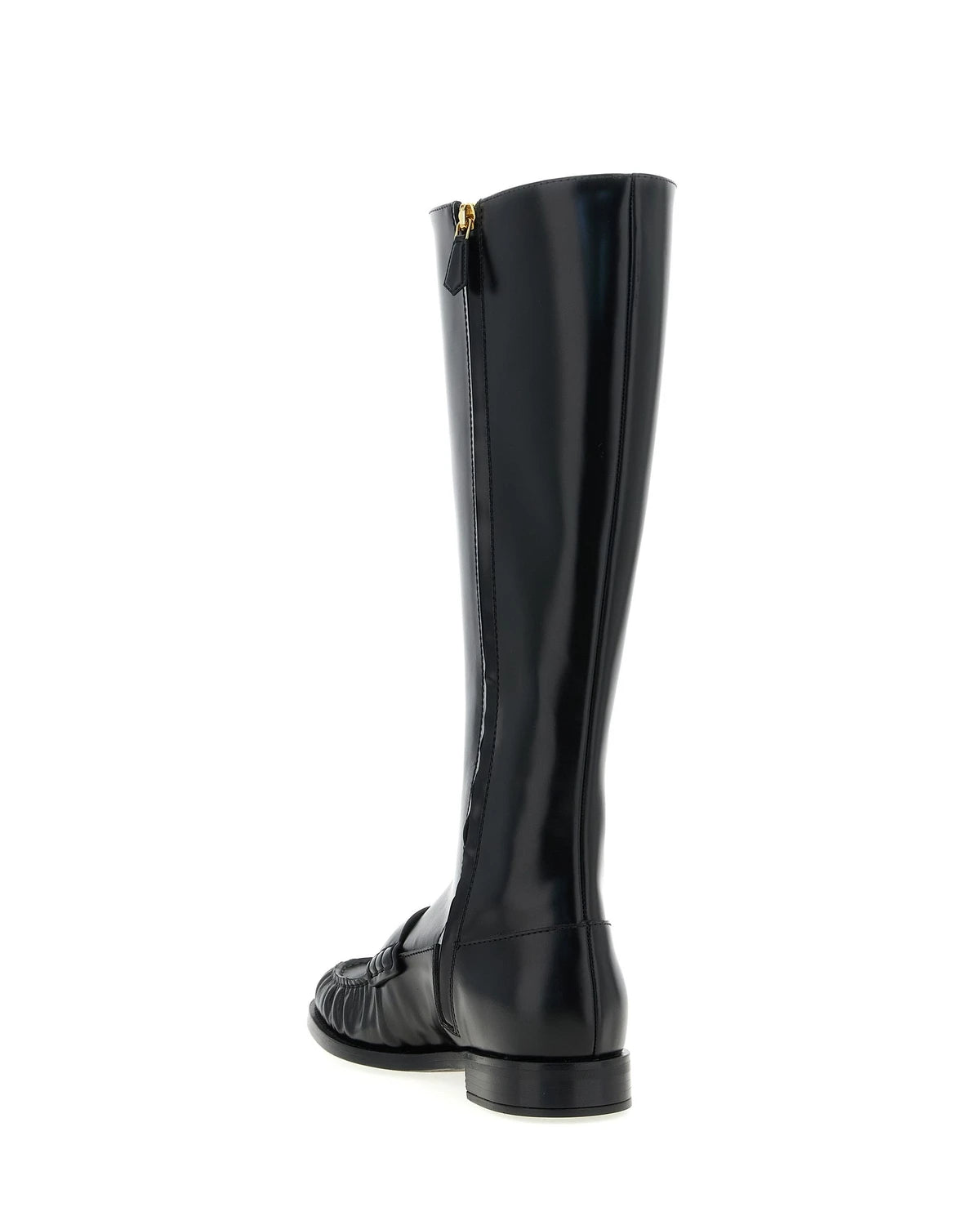 Prada Knee High Boots in black, Calfskin Leather — view 3