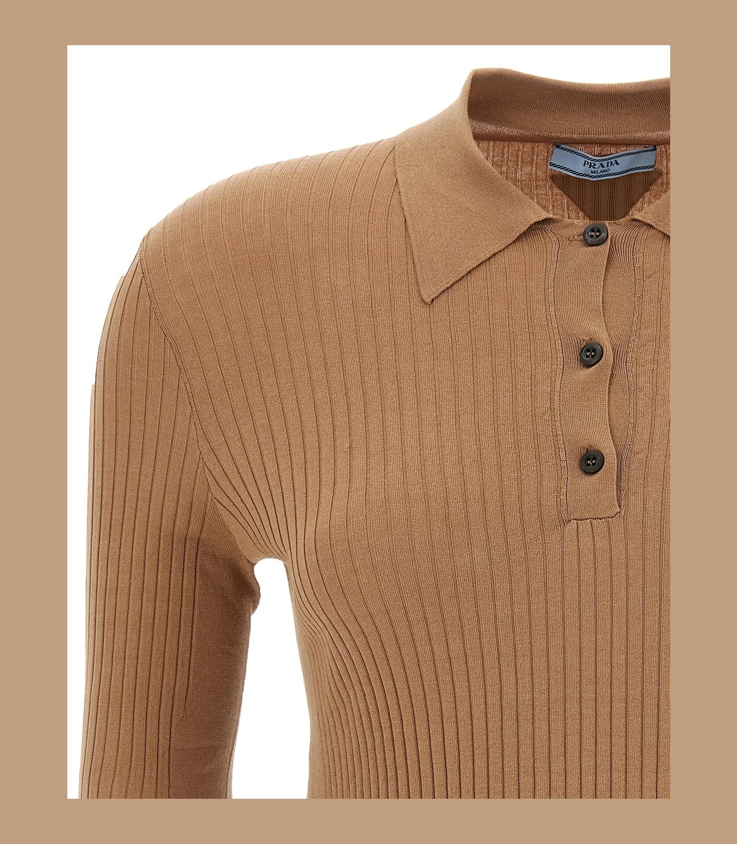 Prada Polo in beige, Cotton — view 3