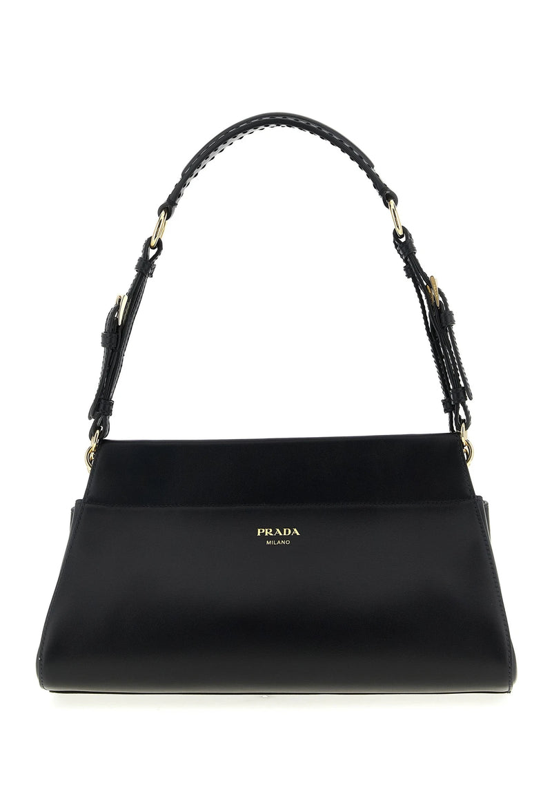 Prada Shoulder Bag in black, Calfskin Leather