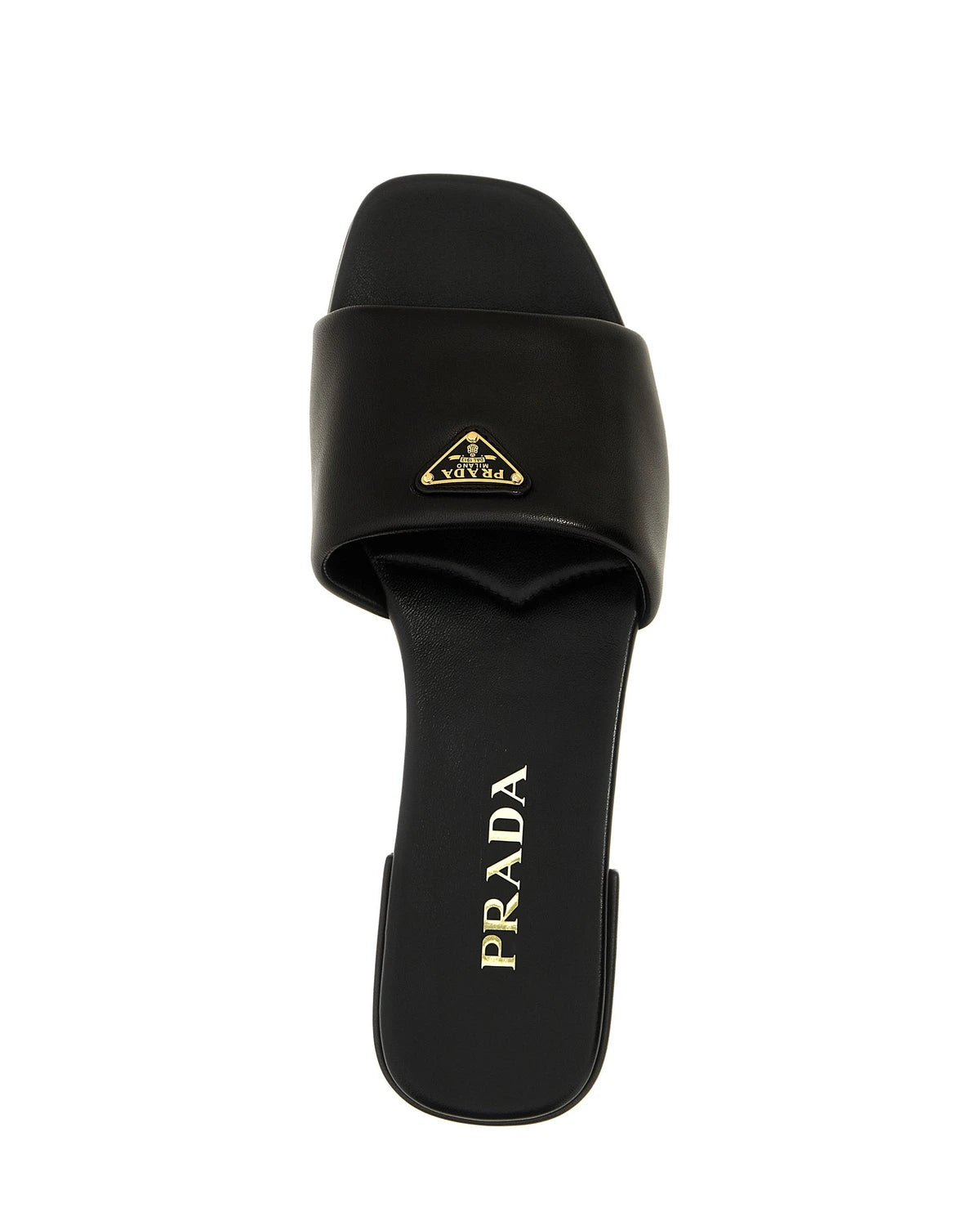 Prada Slides in black, Lamb Leather — view 4
