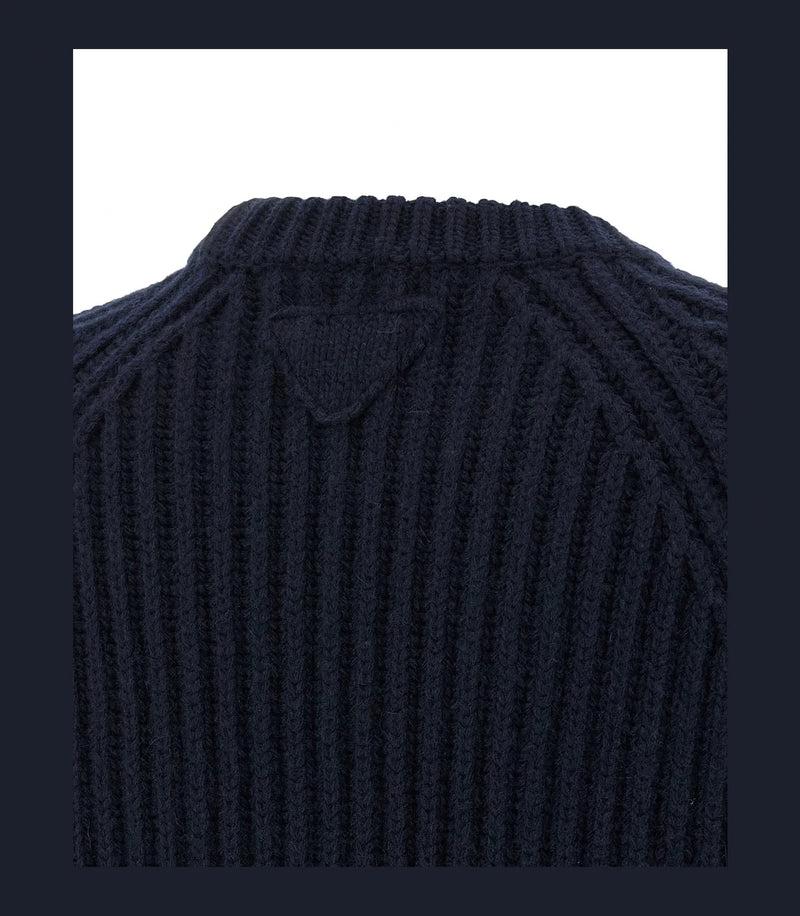 Prada Sweater in navy, Virgin Wool — view 4