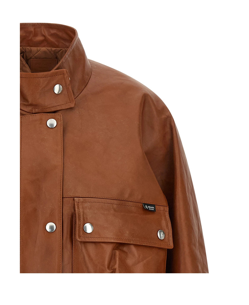 Prada Trucker Jacket in brown — view 3