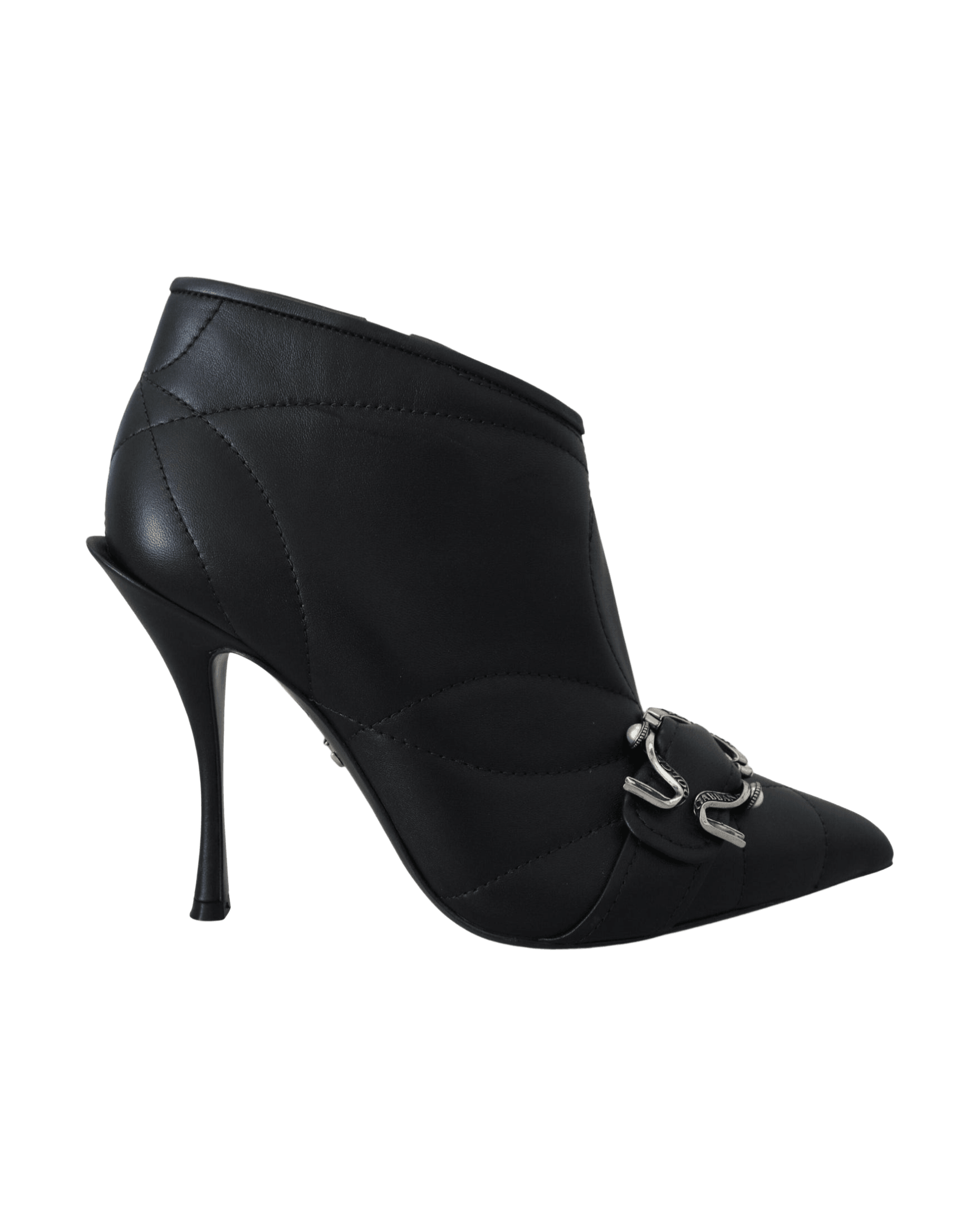 Dolce & Gabbana Elegant Quilted Leather Black Booties Glam Steals