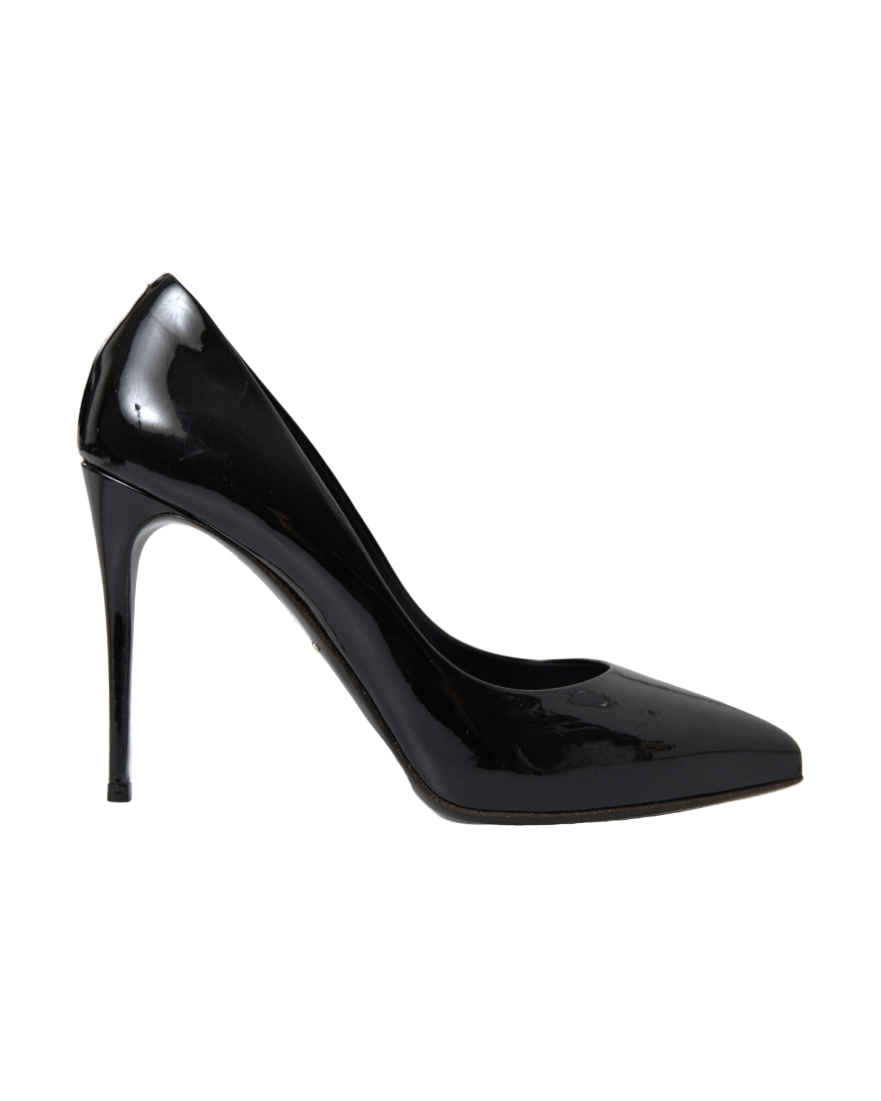 Dolce & Gabbana Elegant Patent Stiletto Black Heels Glam Steals