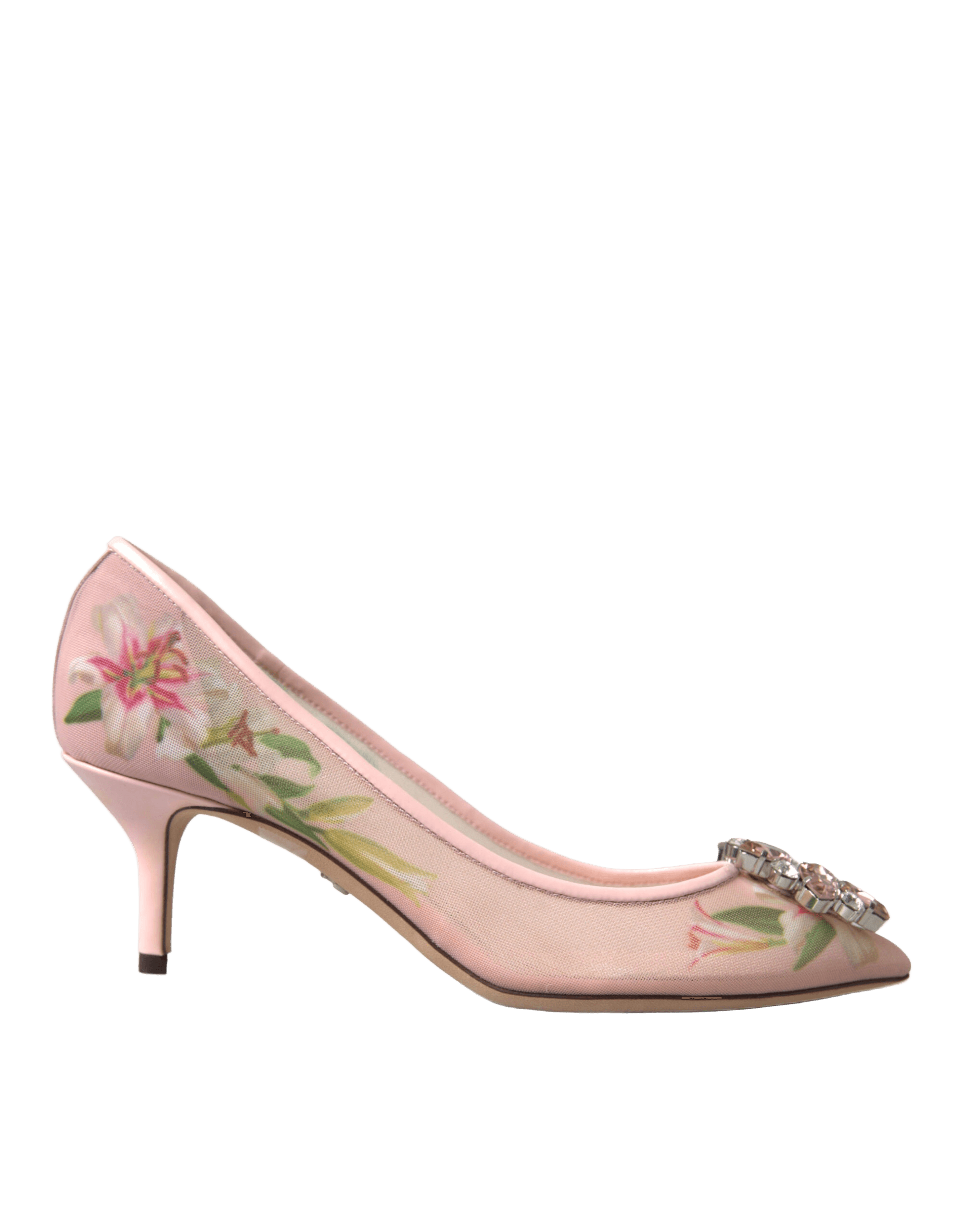 Dolce & Gabbana Elegant Floral Crystal Pink Pumps Glam Steals