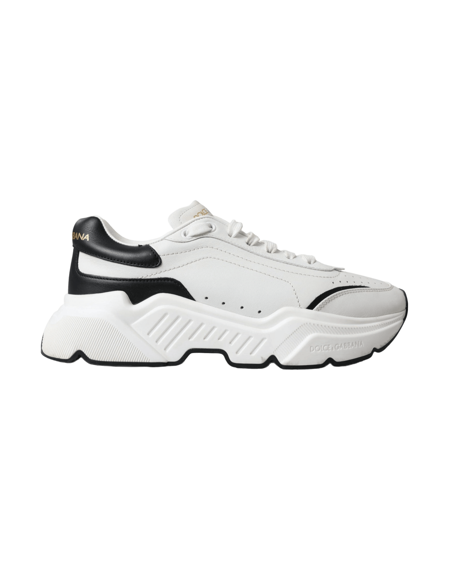 Dolce & Gabbana Chic & Daymaster Leather Black White Sneakers Glam Steals