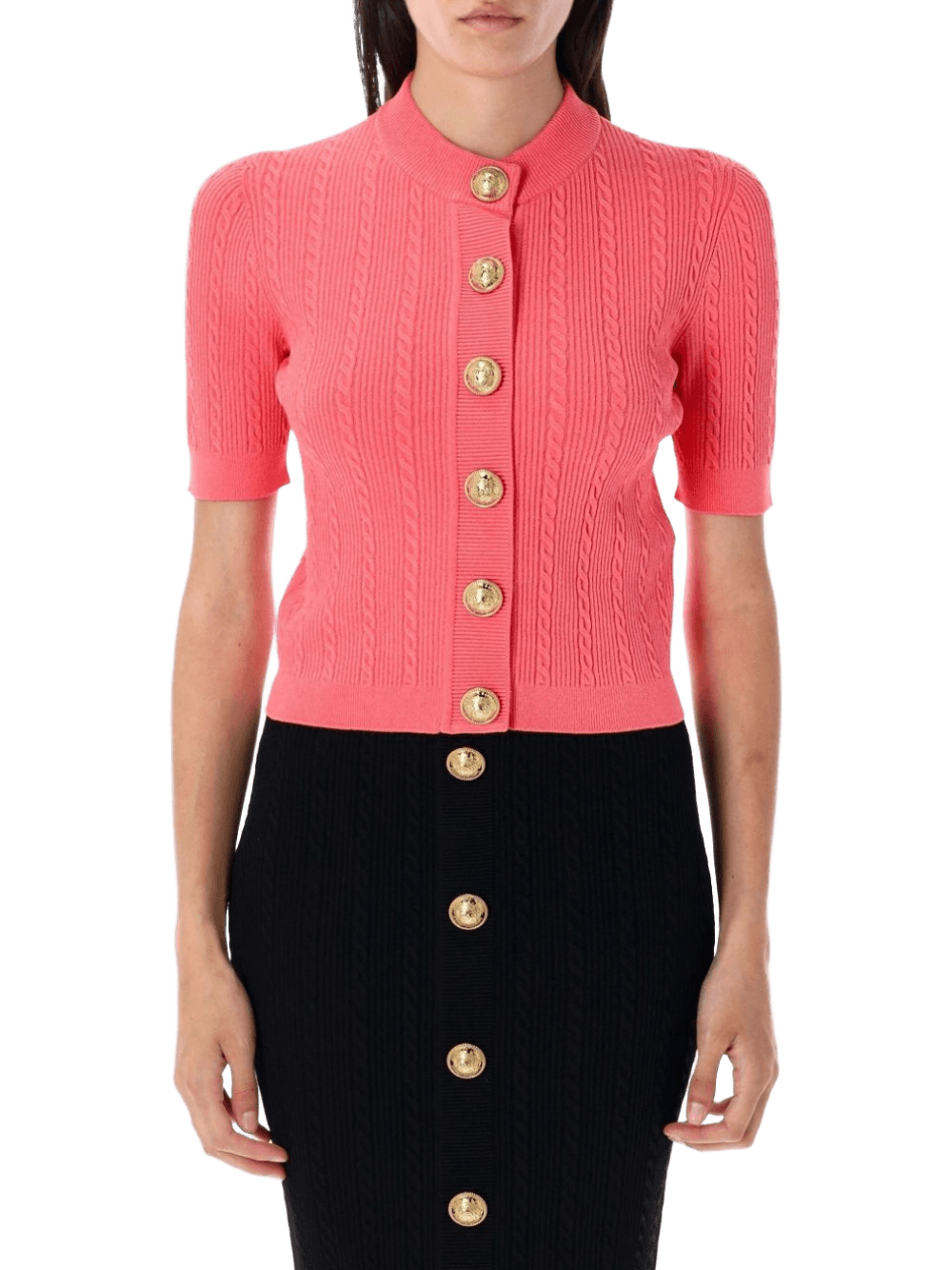 Balmain Cable Knit Buttoned Cardigan Glam Steals