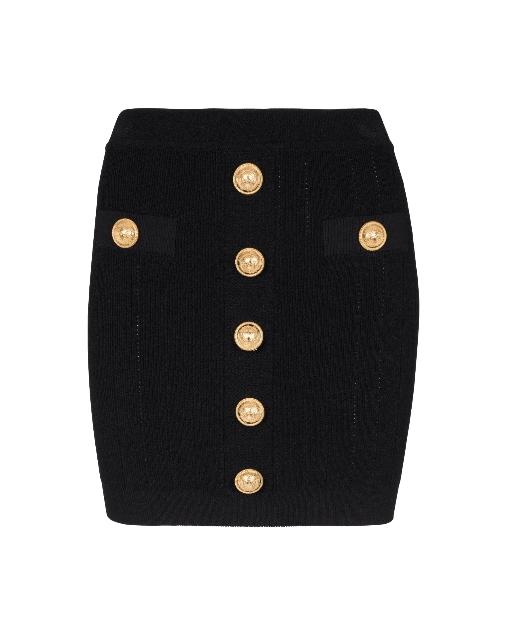 Balmain Button Embellished Knitted Skirt Glam Steals