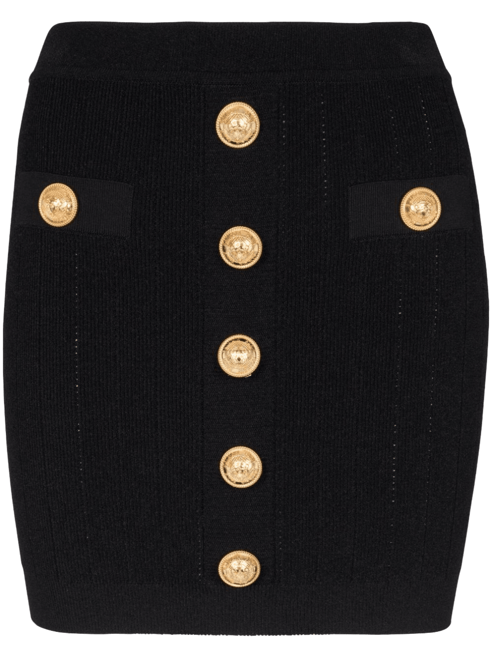 Balmain Button Detail Knitted Miniskirt Glam Steals