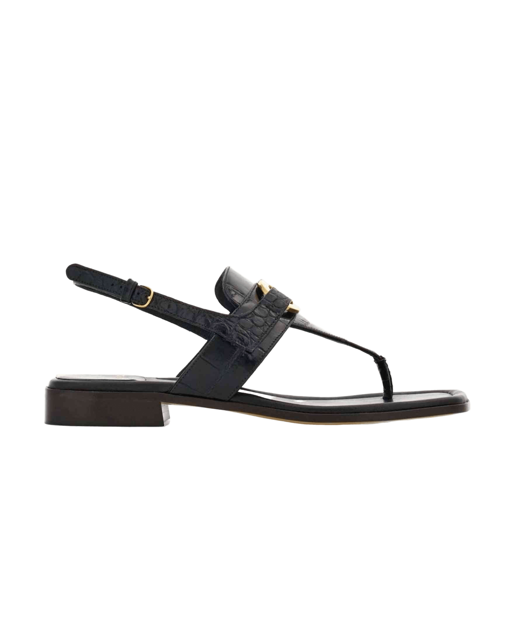 Salvatore Ferragamo Leather Gancini Buckle Sandals Glam Steals