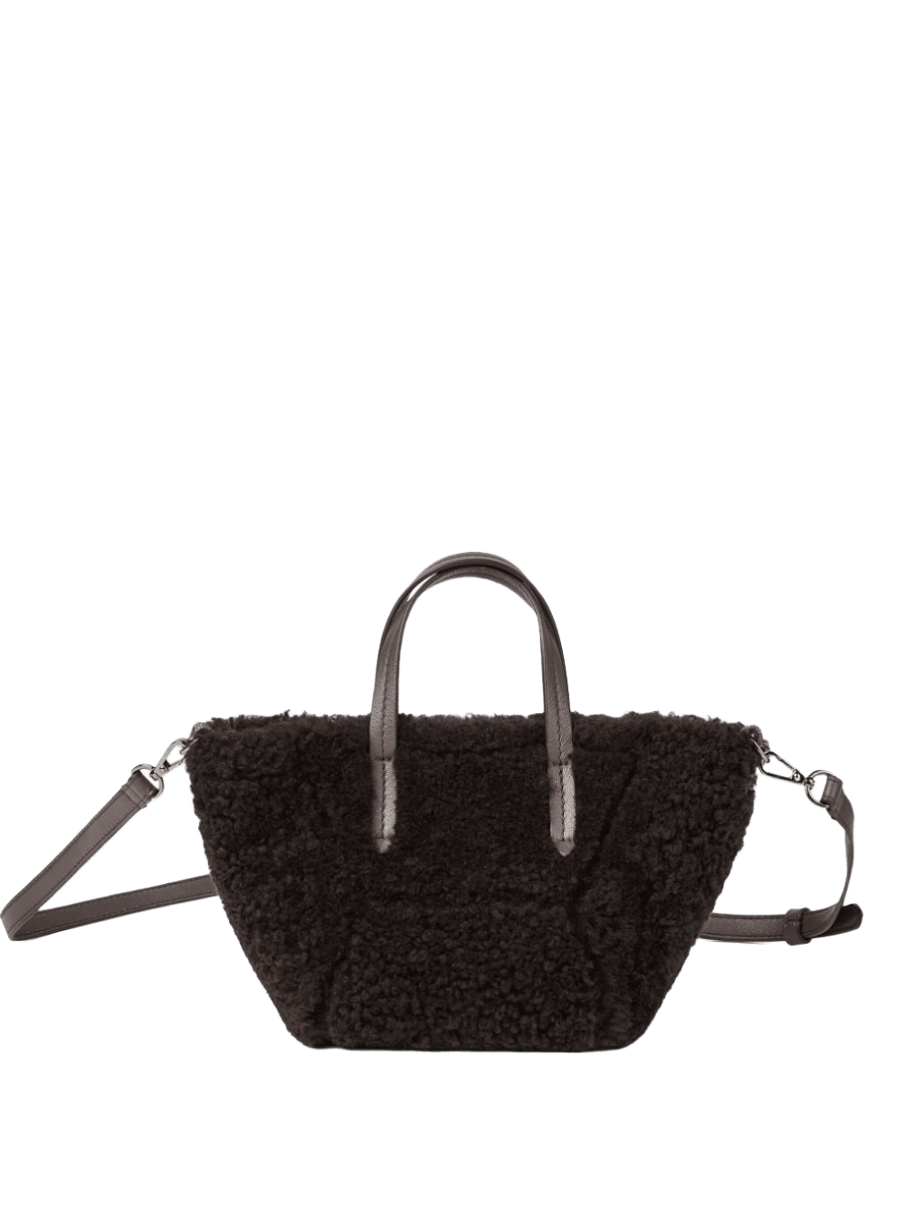 Brunello Cucinelli Shearling Bc Duo Mini Bag in Curly with Monili Glam Steals