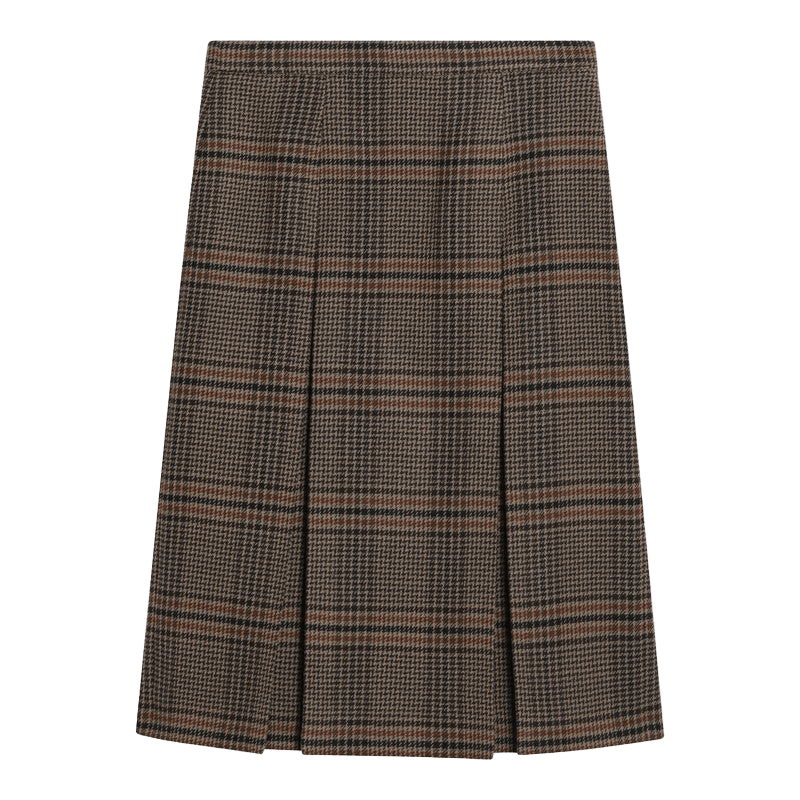 Saint Laurent Wool Prince Of Wales Midi Skirt Glam Steals