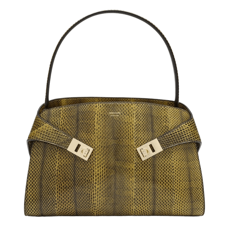 Salvatore Ferragamo Brown Hug Soft M Bag in Ginger/dark Glam Steals