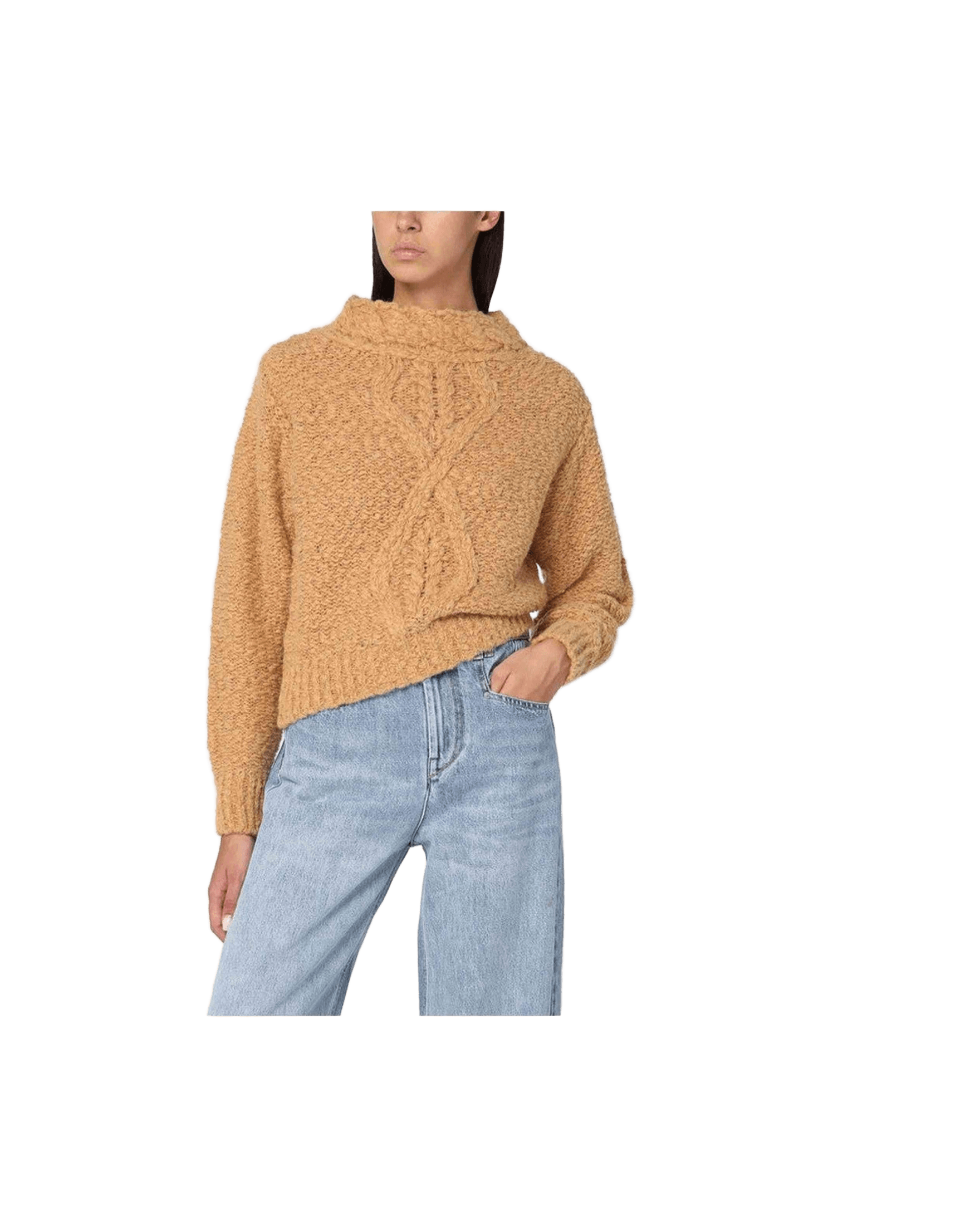 Isabel Marant Caramel Coloured Romane Sweater with Cable Knit Glam Steals