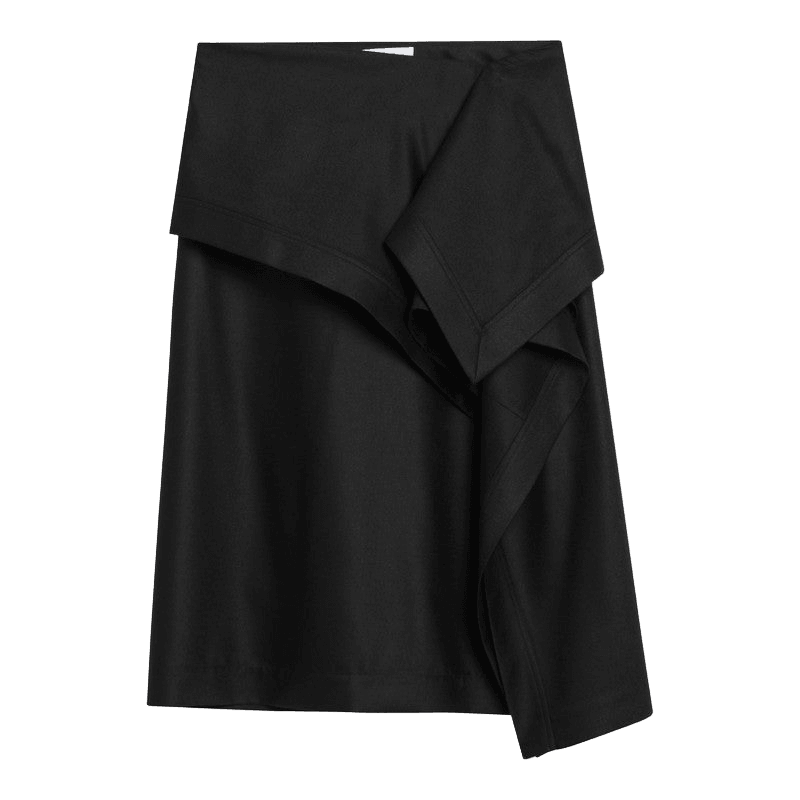Salvatore Ferragamo Black Asymmetric Skirt with Basque Glam Steals