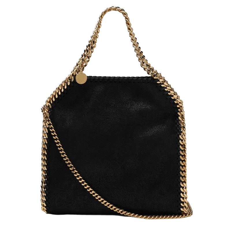 Stella Mccartney Black/gold Falabella Mini Tote Bag Glam Steals