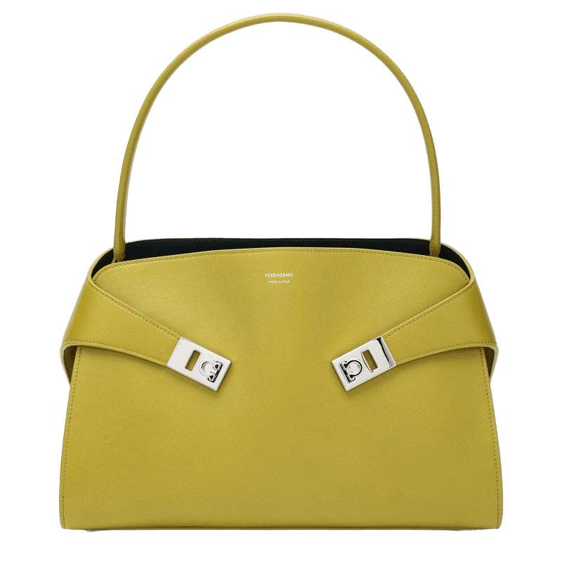 Salvatore Ferragamo Hug Soft M Bag in Lime/moss Glam Steals