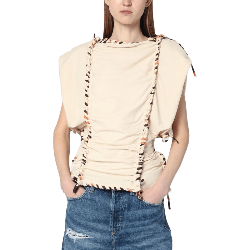 Isabel Marant Cotton Top Zohra Écru Glam Steals