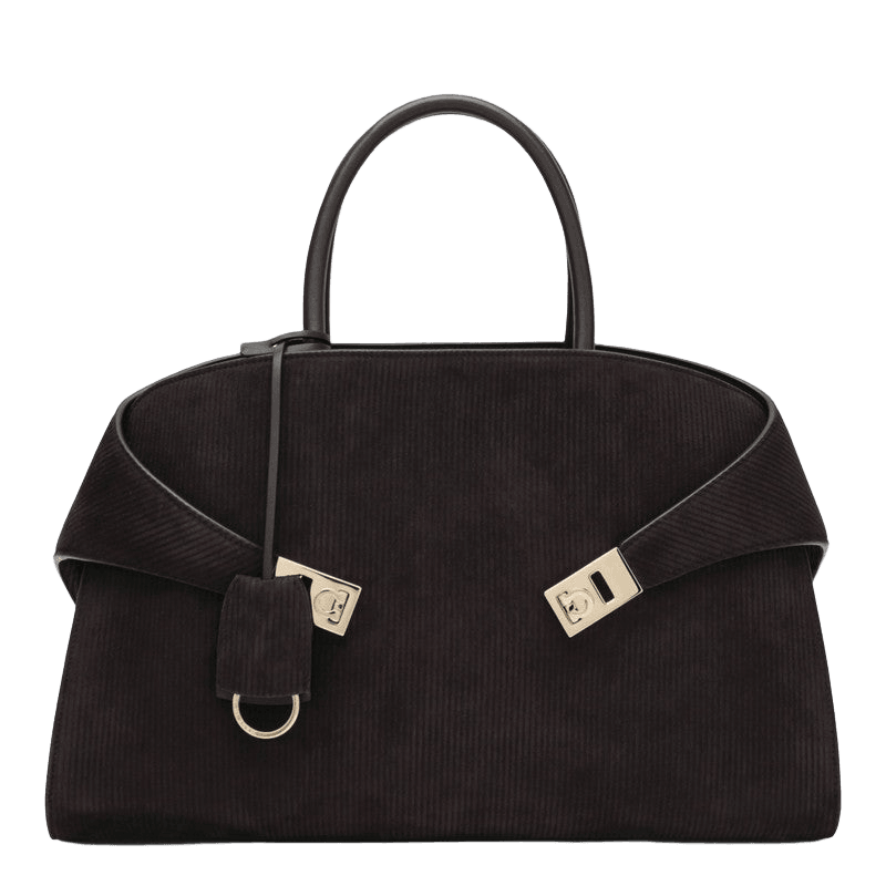 Salvatore Ferragamo Brown Suede Hug Soft L Shoulder Bag Glam Steals