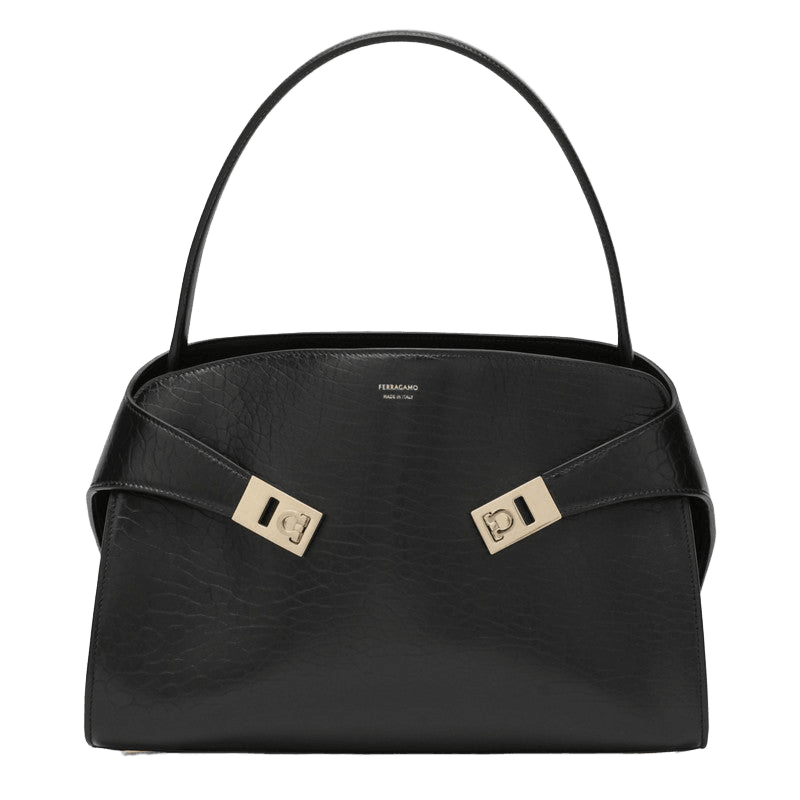 Salvatore Ferragamo Black Leather Hug M Handbag Glam Steals