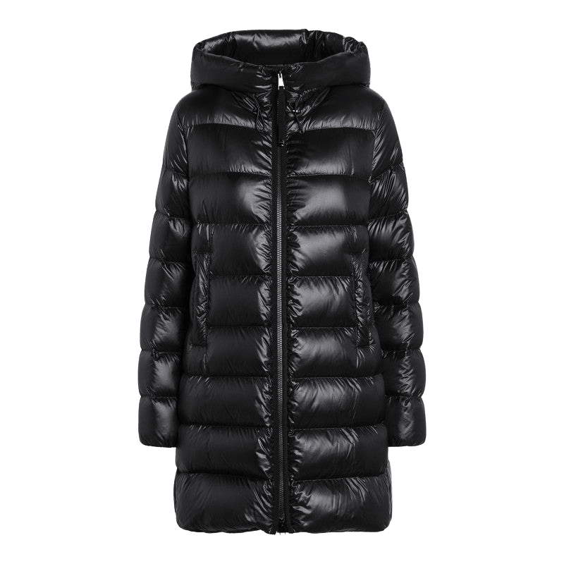 Moncler Black Suyenne Down Jacket with Hood Glam Steals