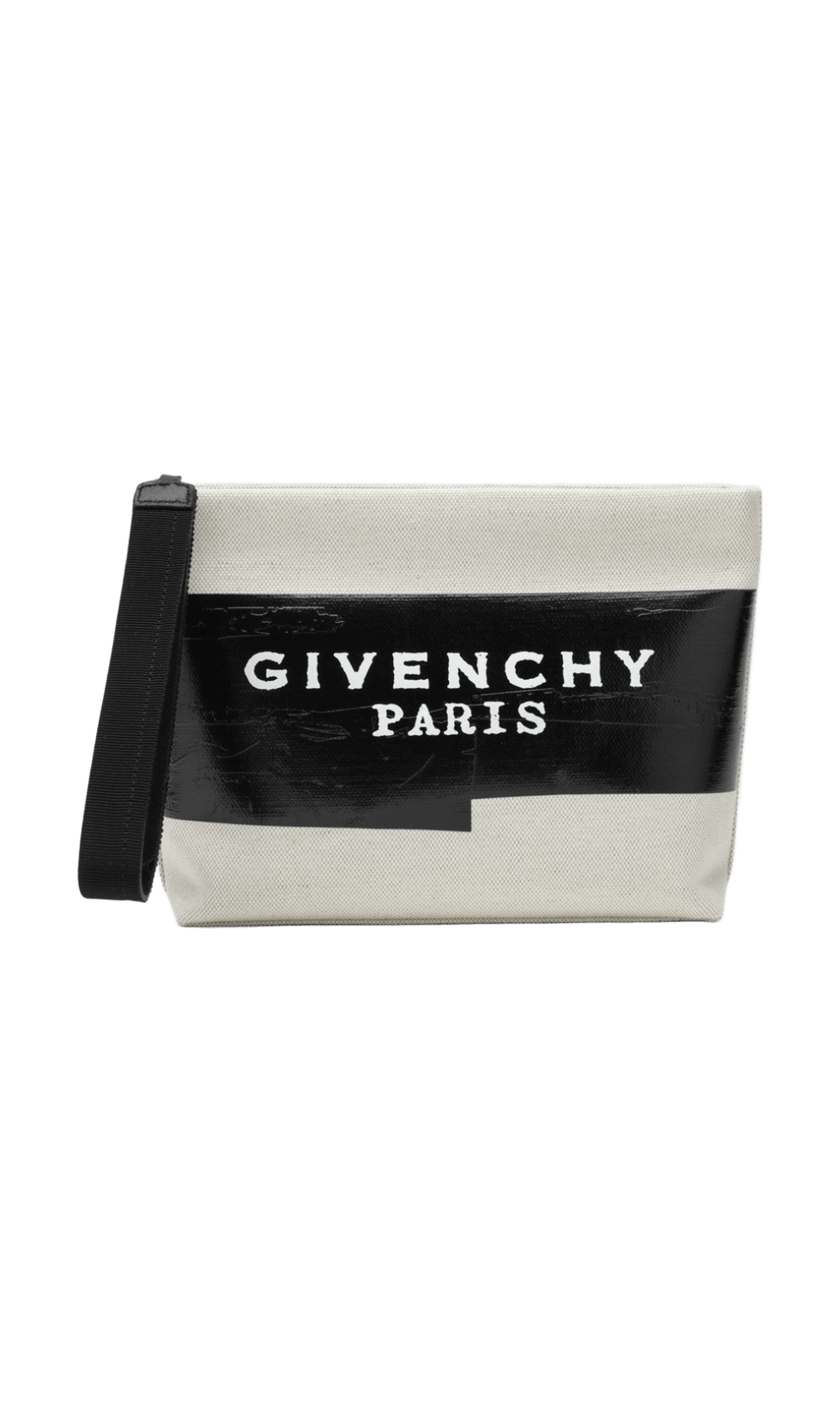 Givenchy Beige fabric logo tape pouch Glam Steals
