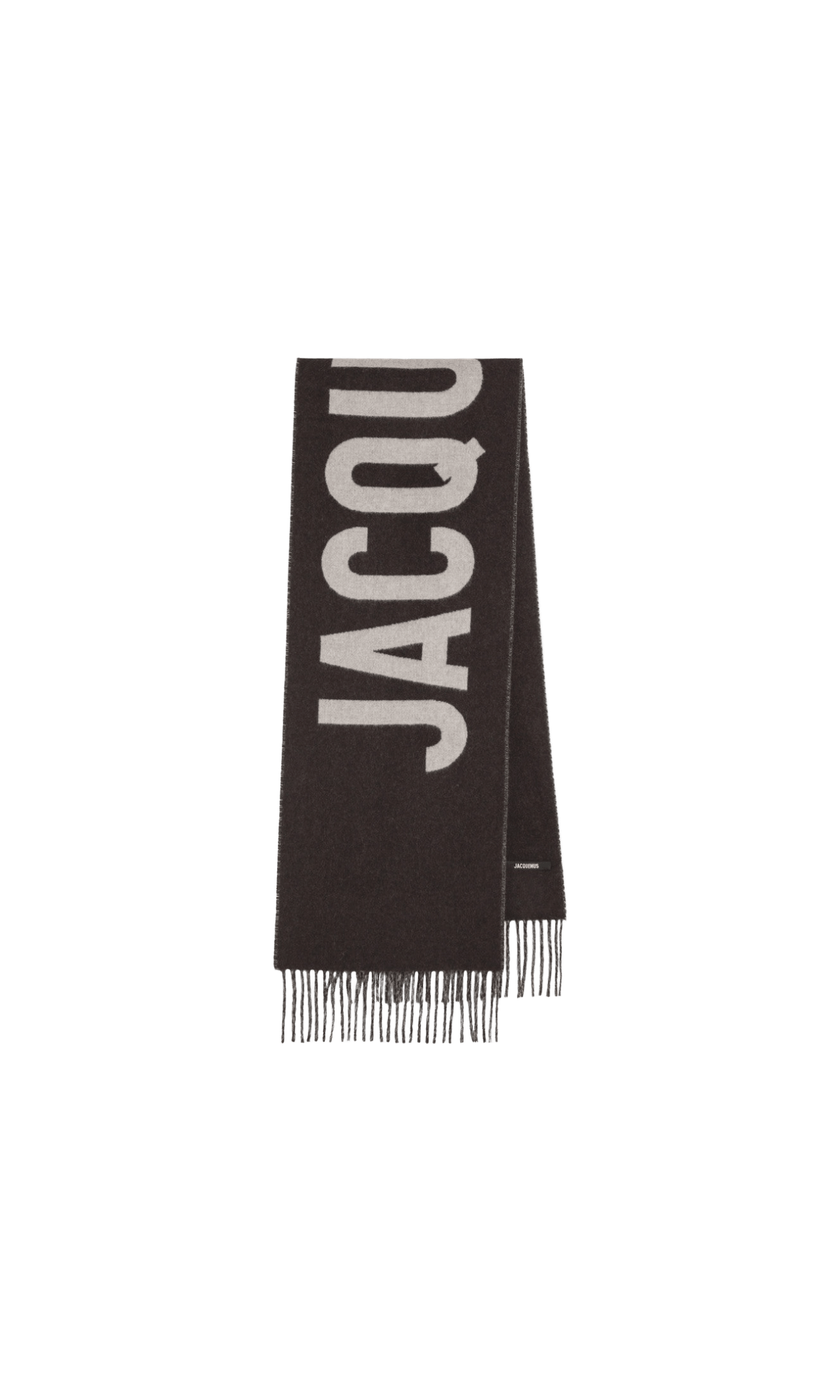 JACQUEMUS Multi-brown wool scarf with logo Glam Steals