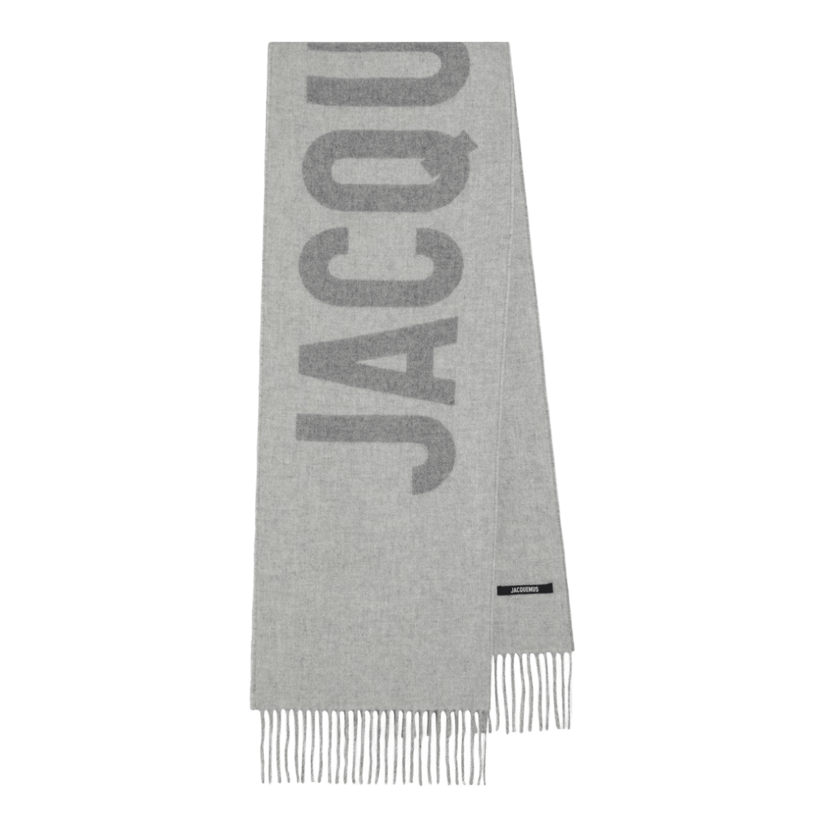 JACQUEMUS Grey wool scarf with logo Glam Steals