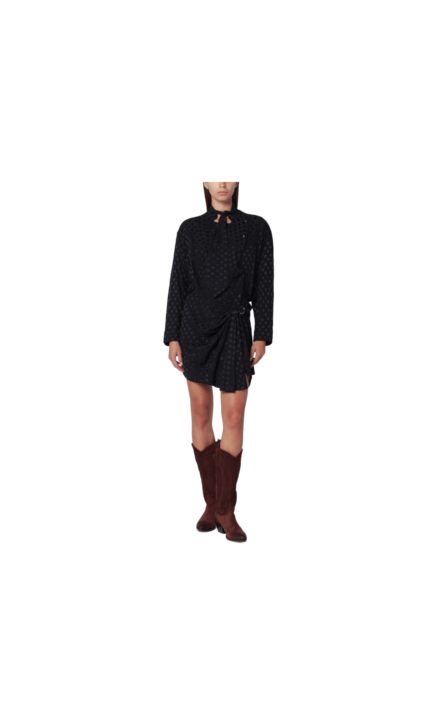 ISABEL MARANT Black polka-dot silk-blend dress Glam Steals
