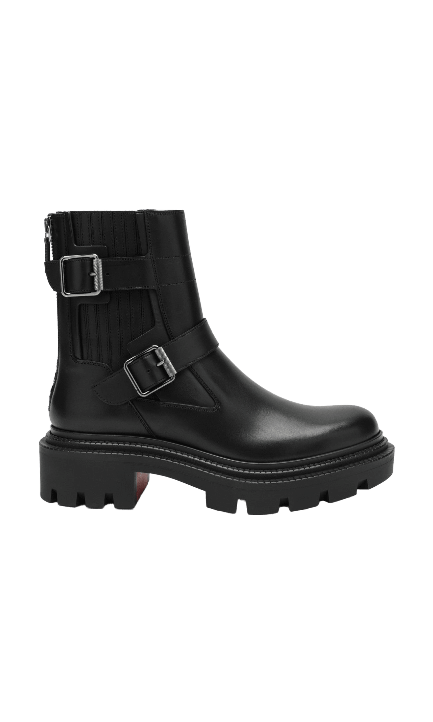 Christian Louboutin Black leather biker boots Glam Steals