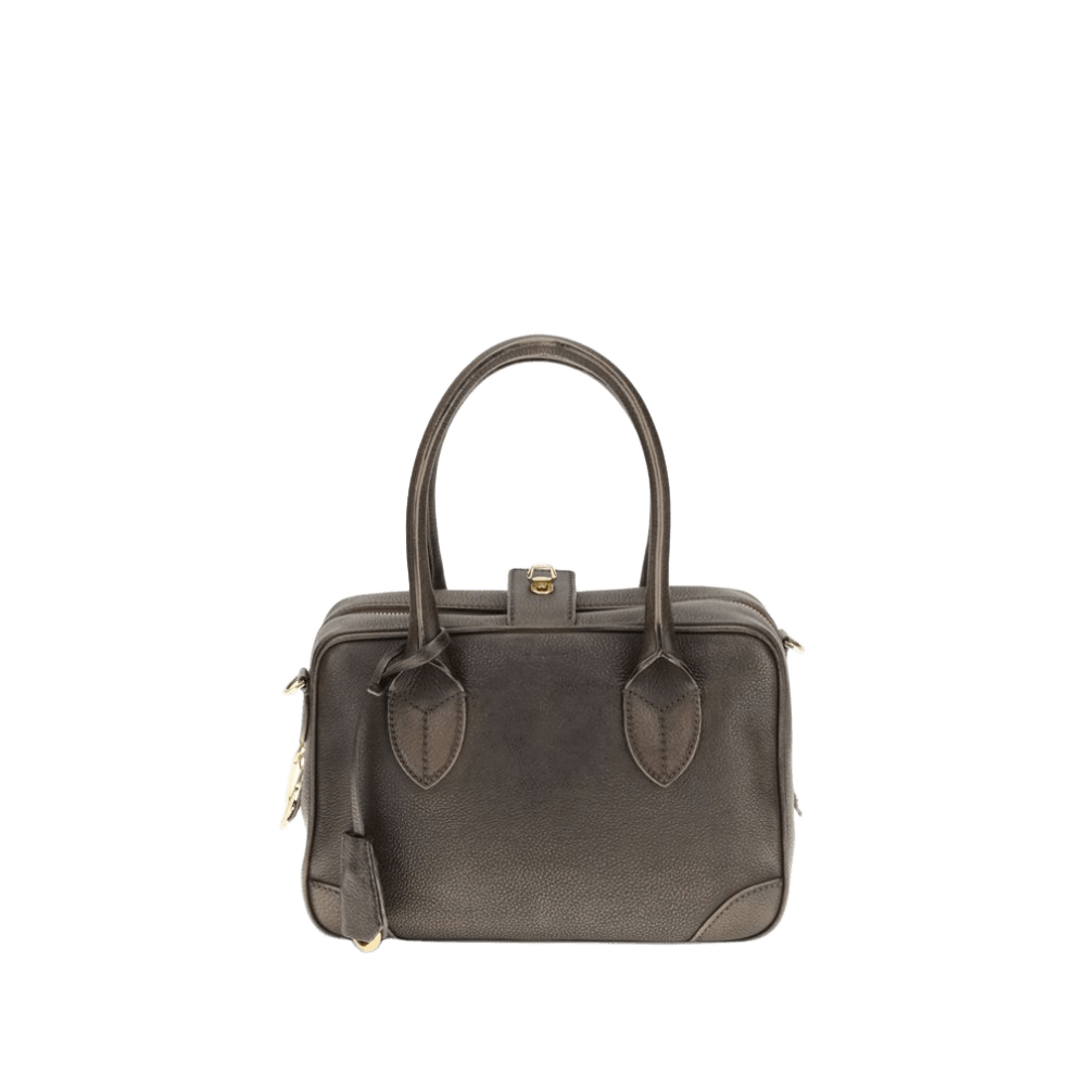 Golden Goose Gold Leather Vita Bag Treated Body Metal Glam Steals