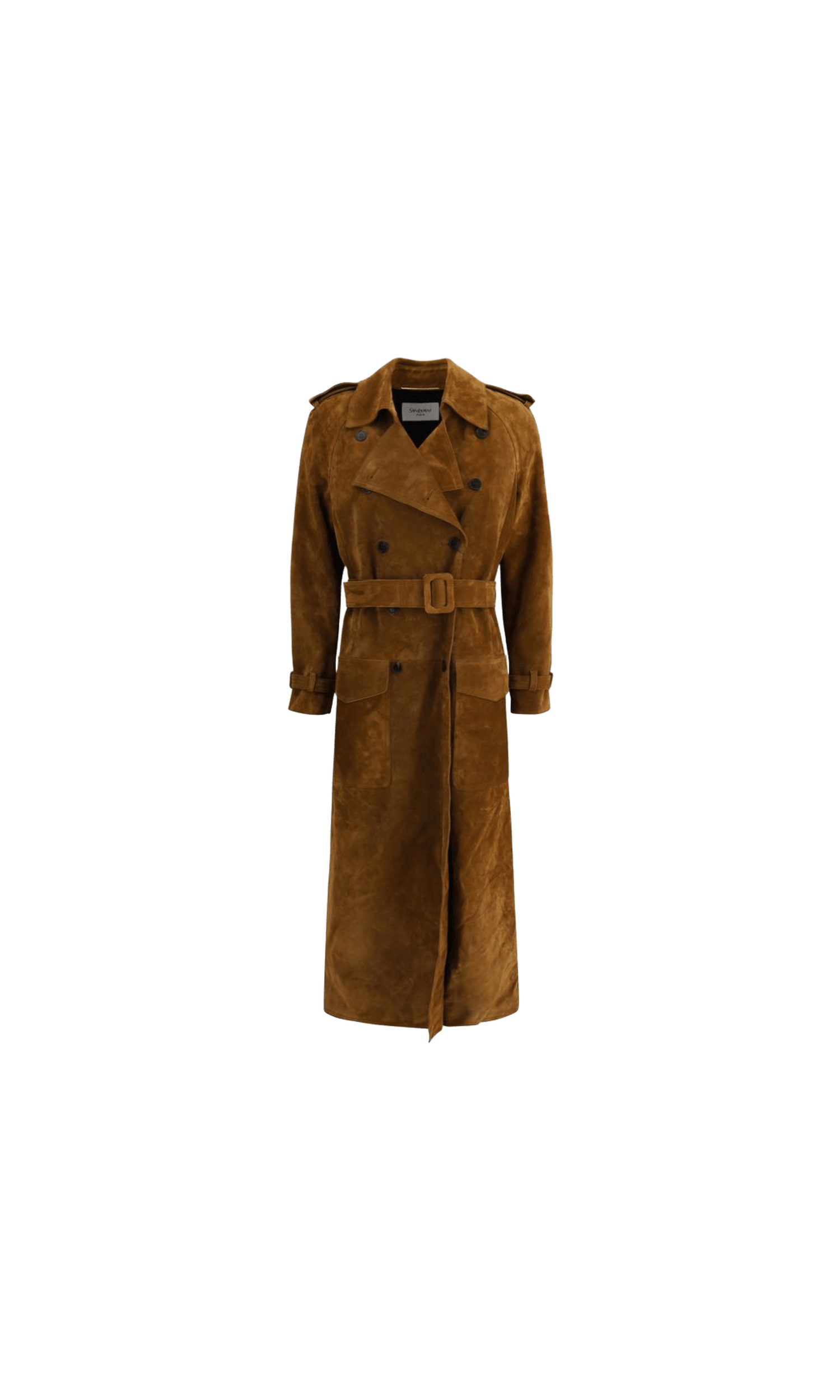 Saint Laurent Suede Trench Coat Glam Steals
