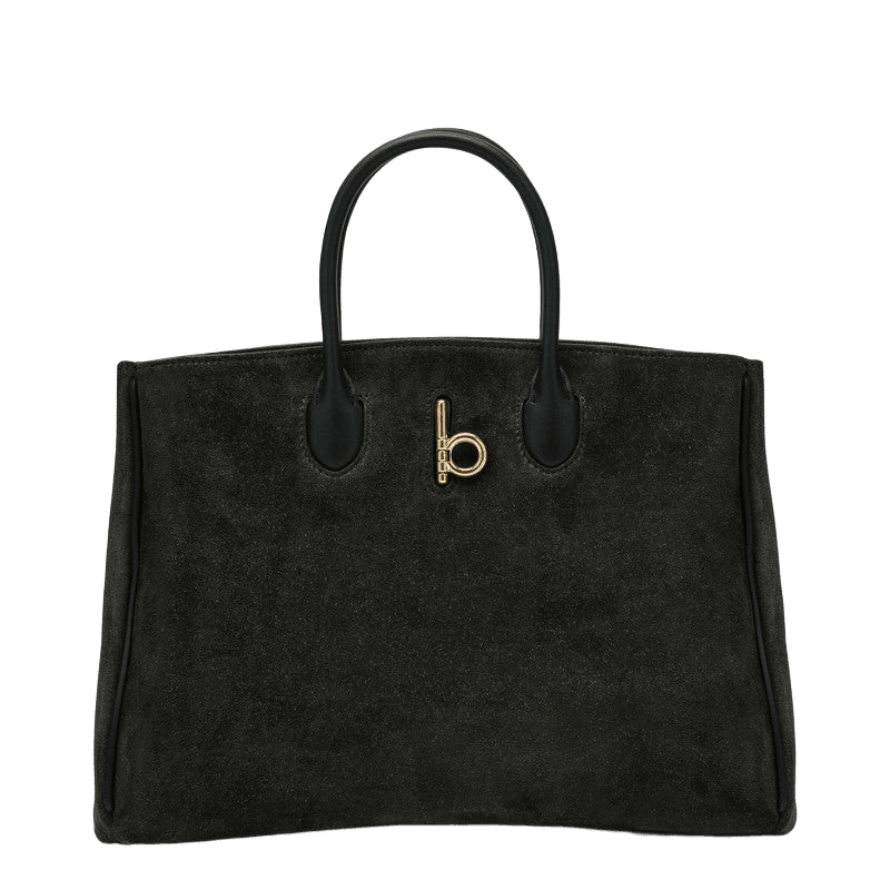 Burberry Rocking Horse small dark green suede tote Glam Steals