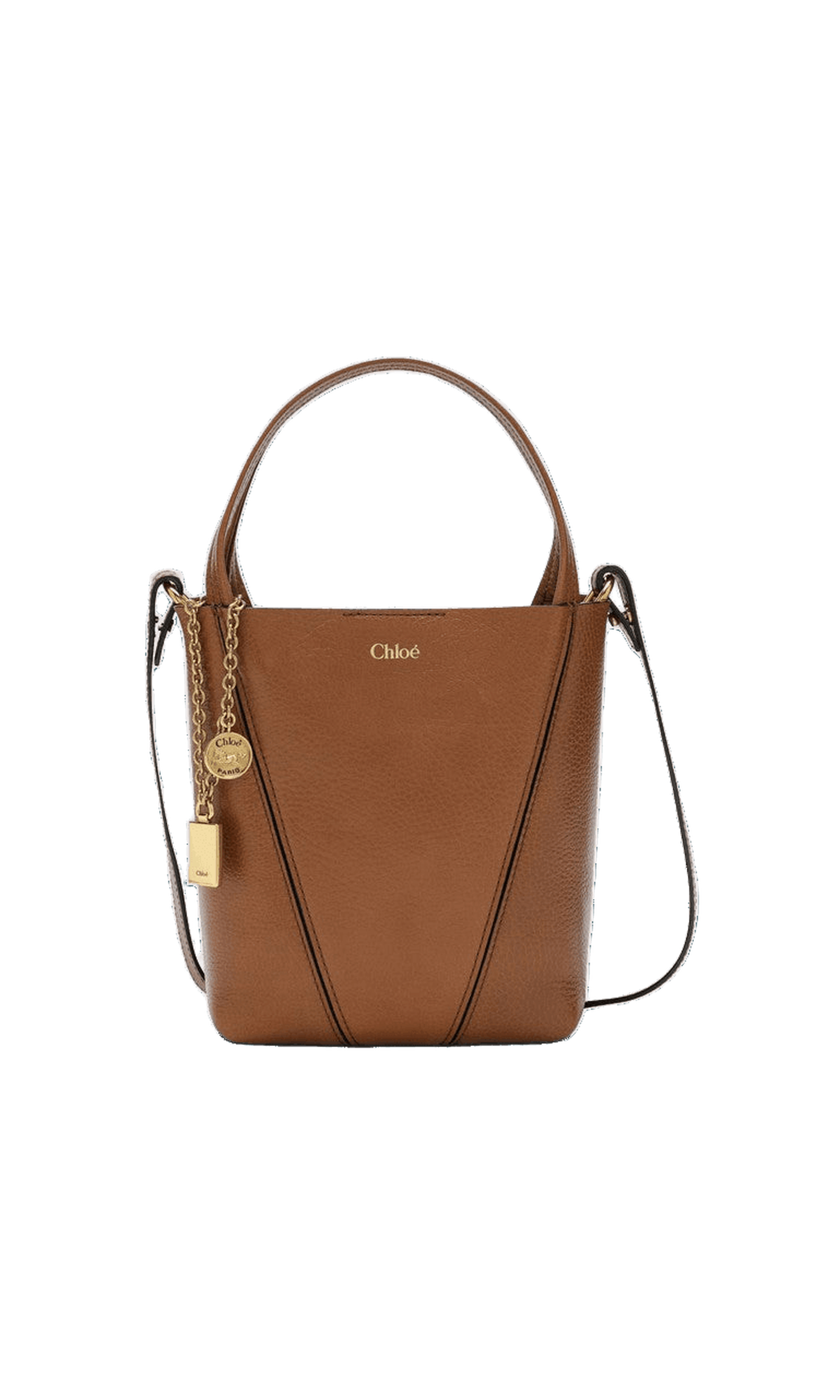 Chloé Brown Leather Small Spin Tote Bag Glam Steals