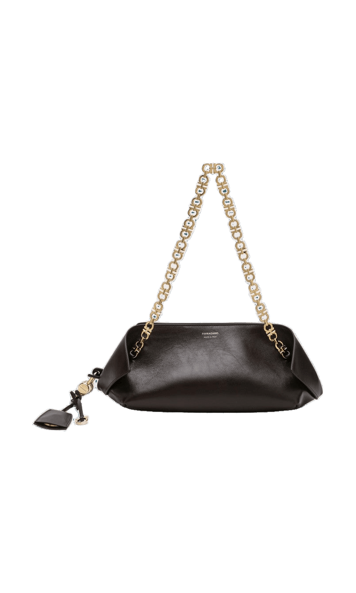 Salvatore Ferragamo Brown Leather Shoulder Bag S in Dark Glam Steals