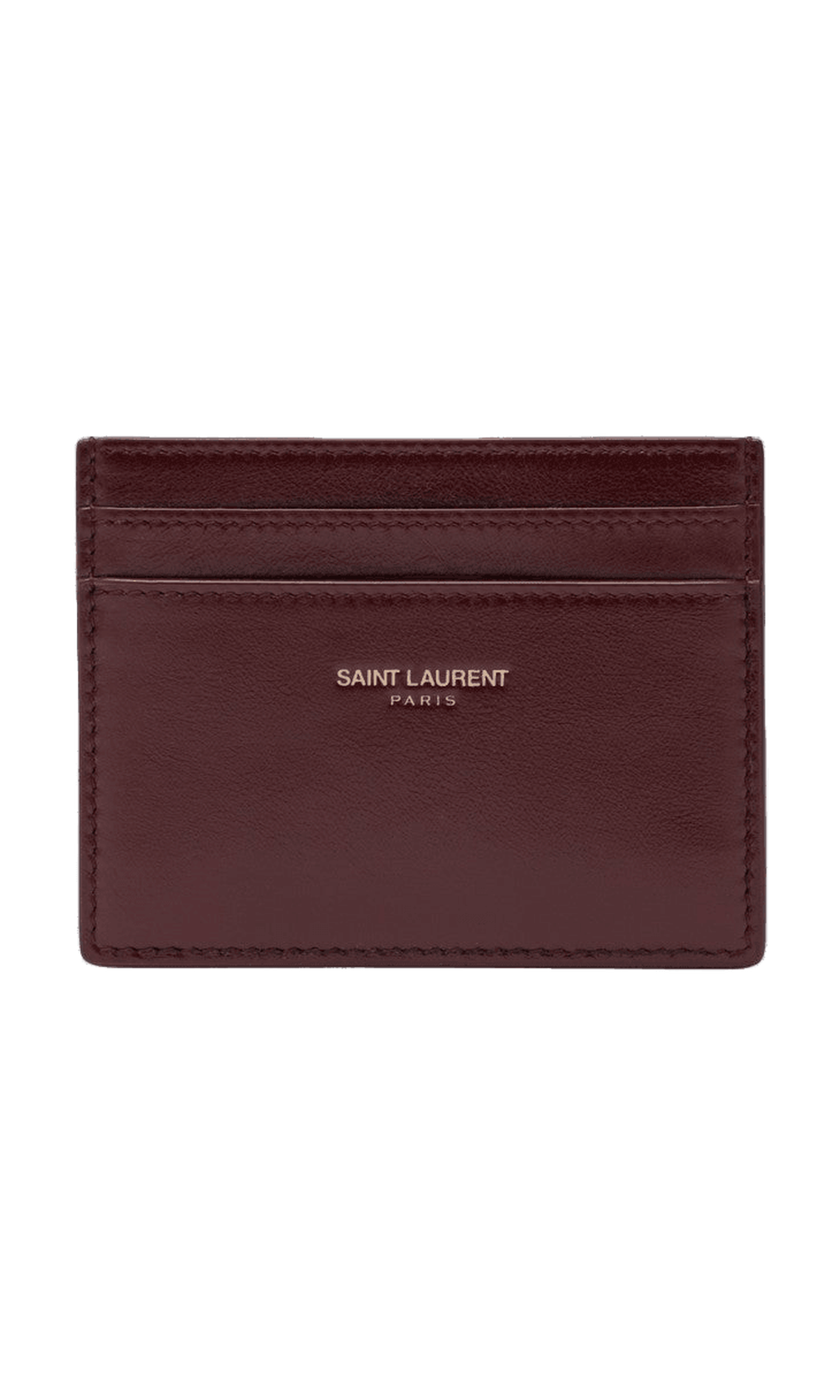 Saint Laurent Leather Dark Ruby Credit Card Holder Glam Steals