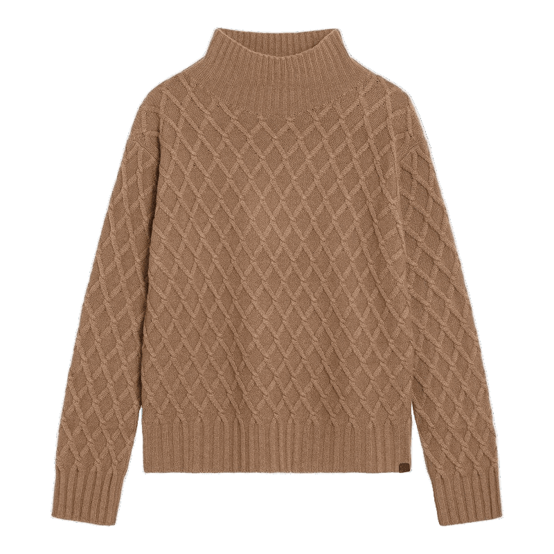 Max Mara Camel Cable Knit Turtleneck Jumper Glam Steals