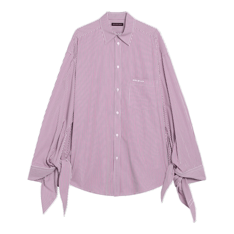Balenciaga Cotton White/plum Striped Shirt Glam Steals