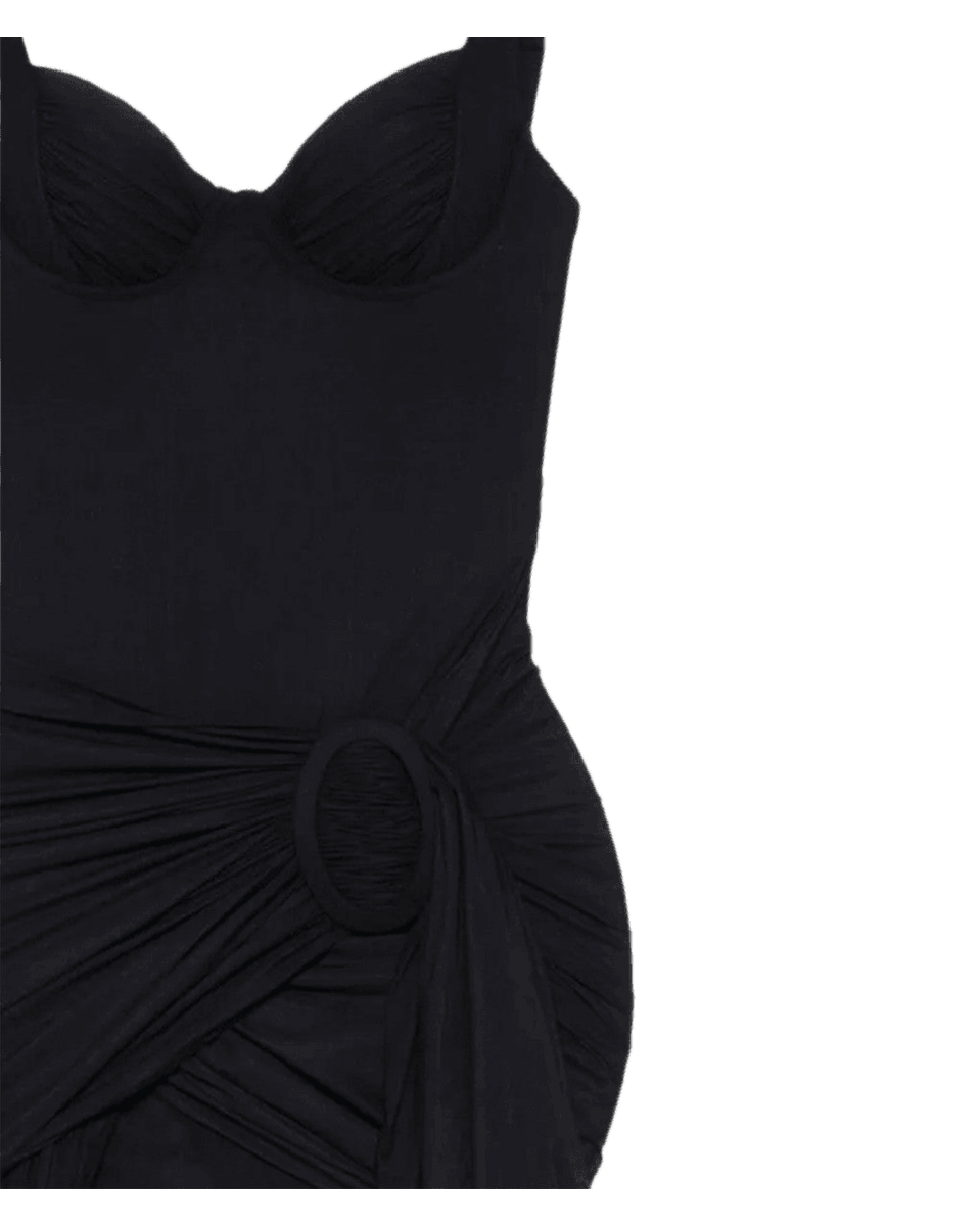Balenciaga Black Jersey Draped Mini Dress Glam Steals