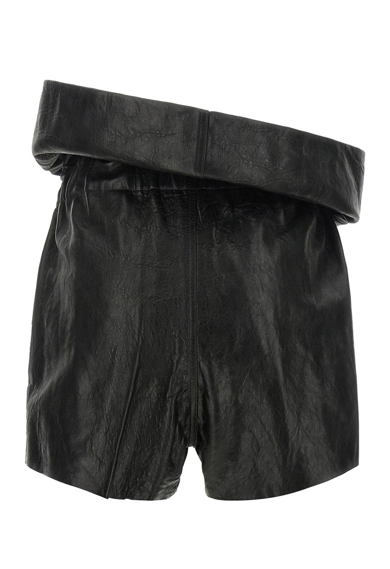 Rick Owens Bermuda in black, Lamb Leather — view 2
