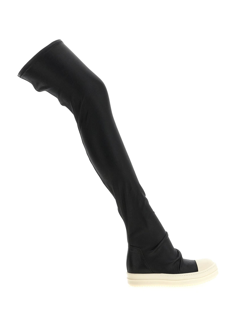 Rick Owens Knee High Boots in black, Leather